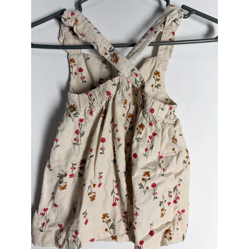 Carter's Child of Mine Baby Girl Floral Corduroy Pinafore Dress Cream 24M